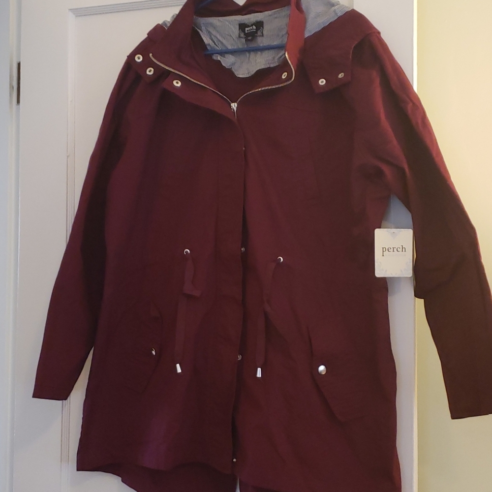 Burgundy lightweight spring jacket